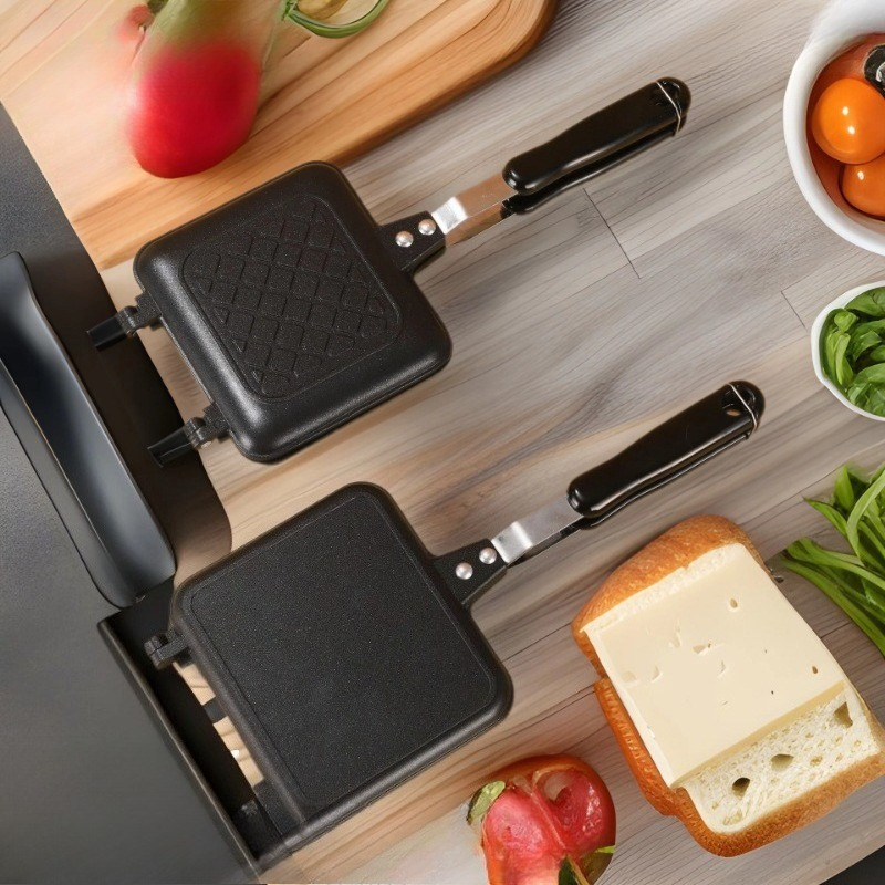 Home Cooking Egg Sandwich - New Non-Stick Sandwich Maker Double-Sided Waffle